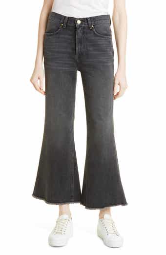 The Great The Kick Bell Raw Hem Crop Nonstretch Jeans
