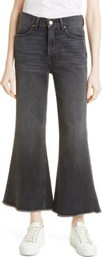 THE GREAT. The Great The Kick Bell Raw Hem Crop Nonstretch Jeans