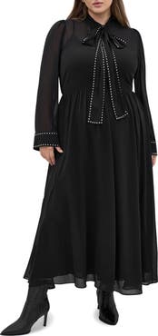City Chic Kara Long Sleeve A-Line Dress