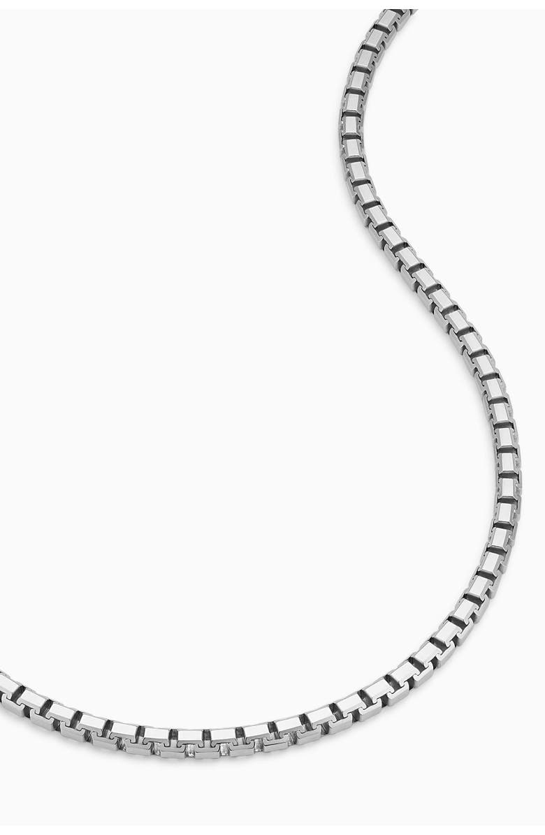 Oradina Mens Edge Bold Box Link Chain in Sterling Silver, Alternate, color, Silver