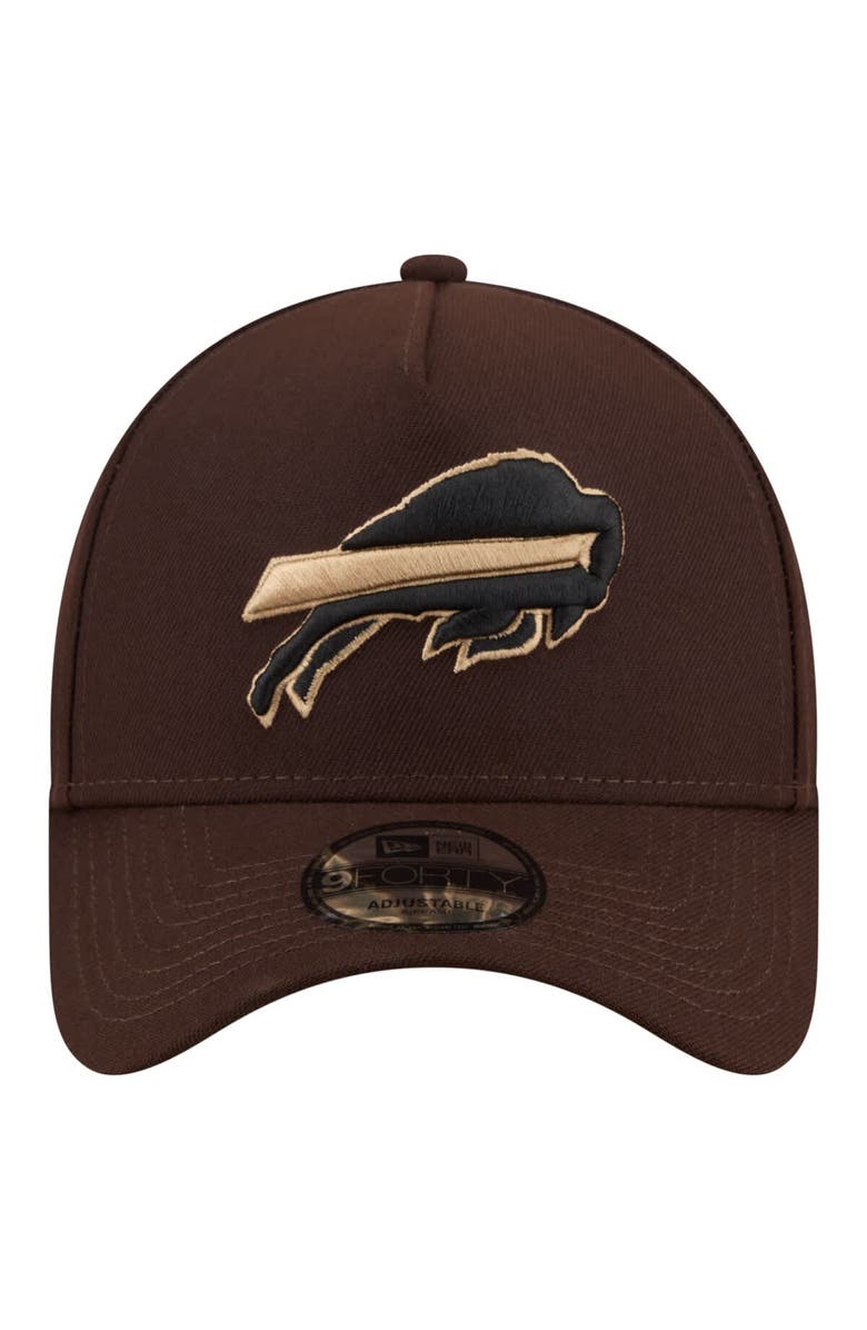 New Era Men's New Era  Dark Brown Buffalo Bills Burnt Wood A-Frame 9FORTY Adjustable Hat, Alternate, color, Dark Brown