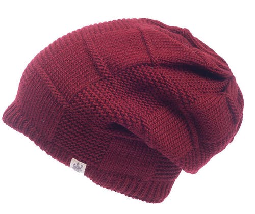 Nirvana Designs Checkered Slouch In Burgundy