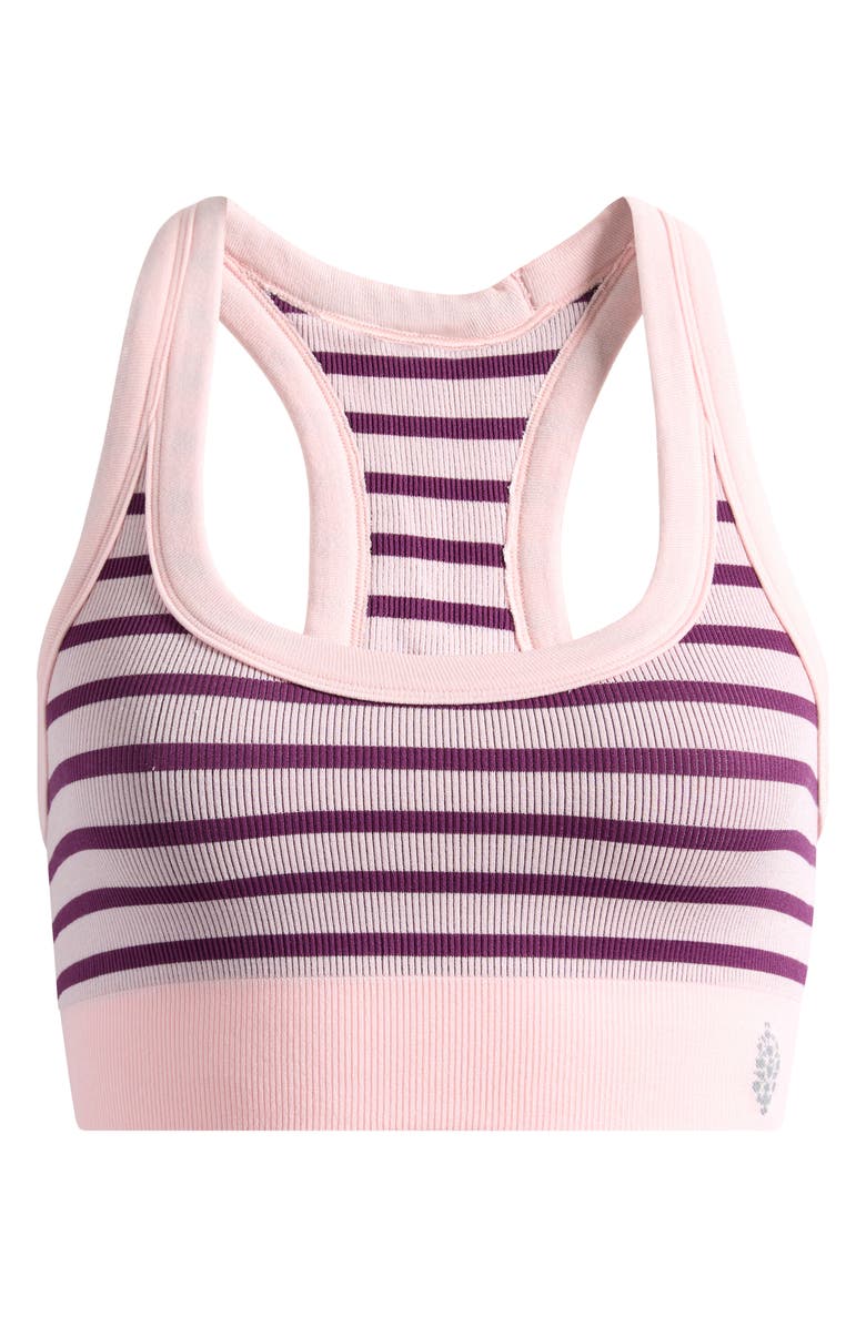 FP Movement by Free People FP Movement Stripe Go To Sports Bra, Alternate, color, Deep Mulberry/Rose W