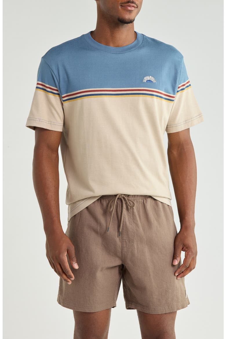 Pismo Stripe Cotton T-Shirt, Main, color, LIGHT KHAKI