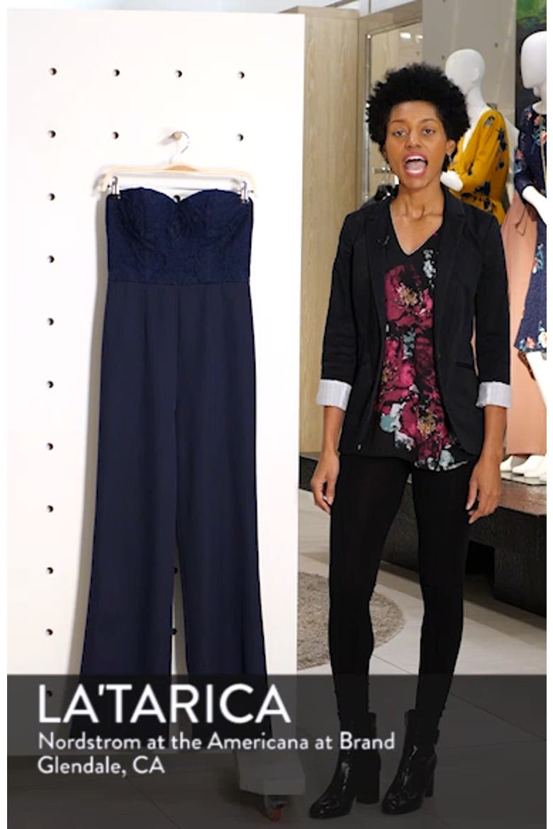 Naomi Embroidered Bodice Strapless Jumpsuit video