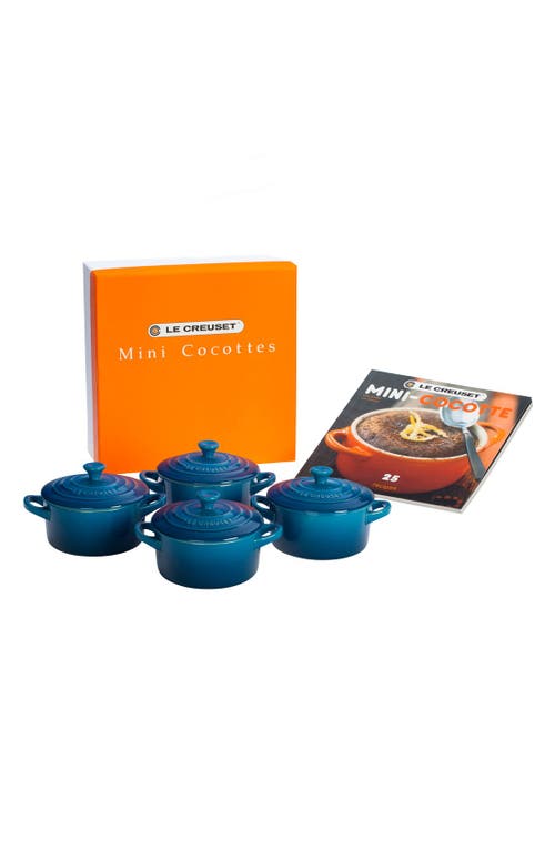 Le Creuset 5-piece Mini Stoneware Cocottes & Cookbook Set In Marseille