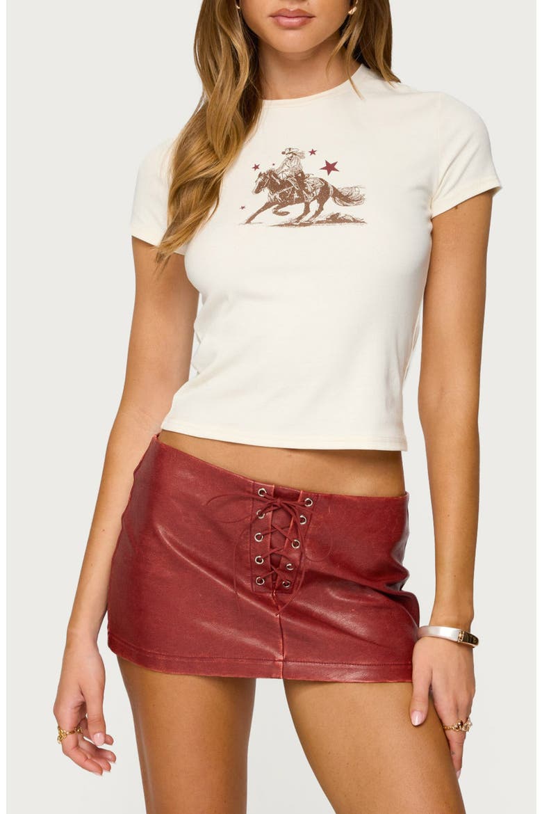 Western Baby Tee, Main, color, CREAM