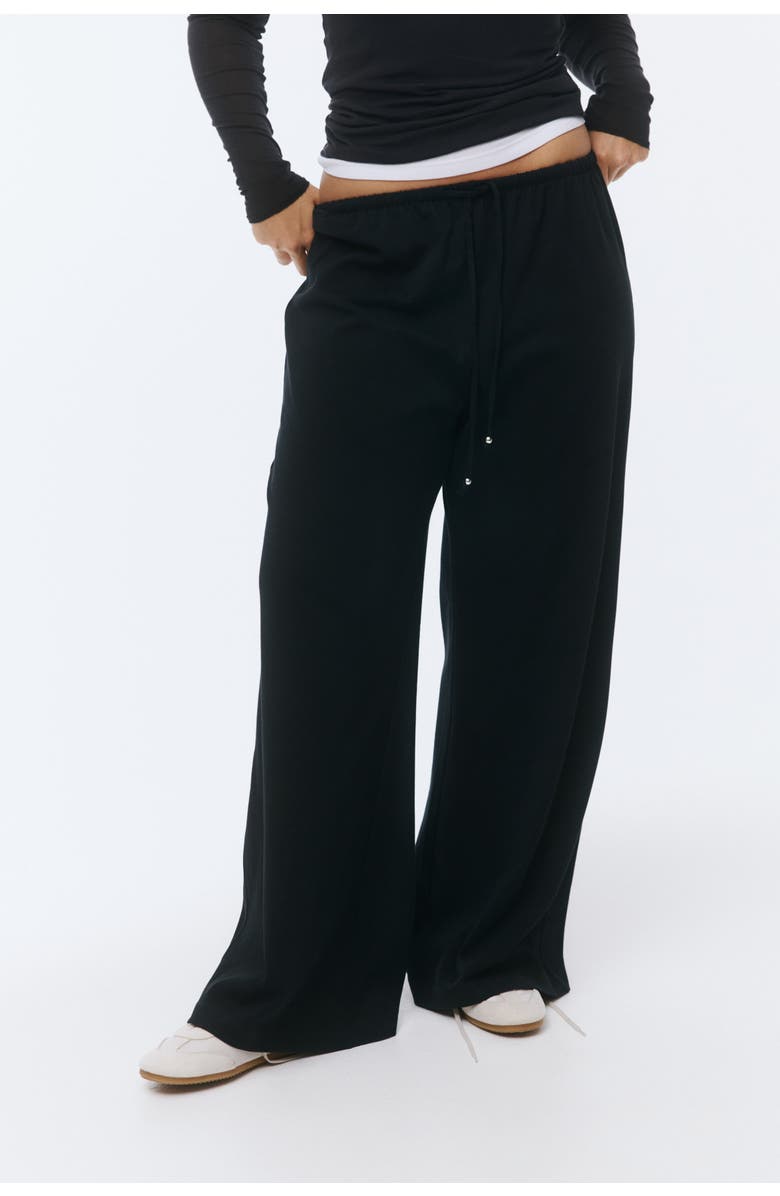 H&M Cotton drawstring pants, Alternate, color, Black