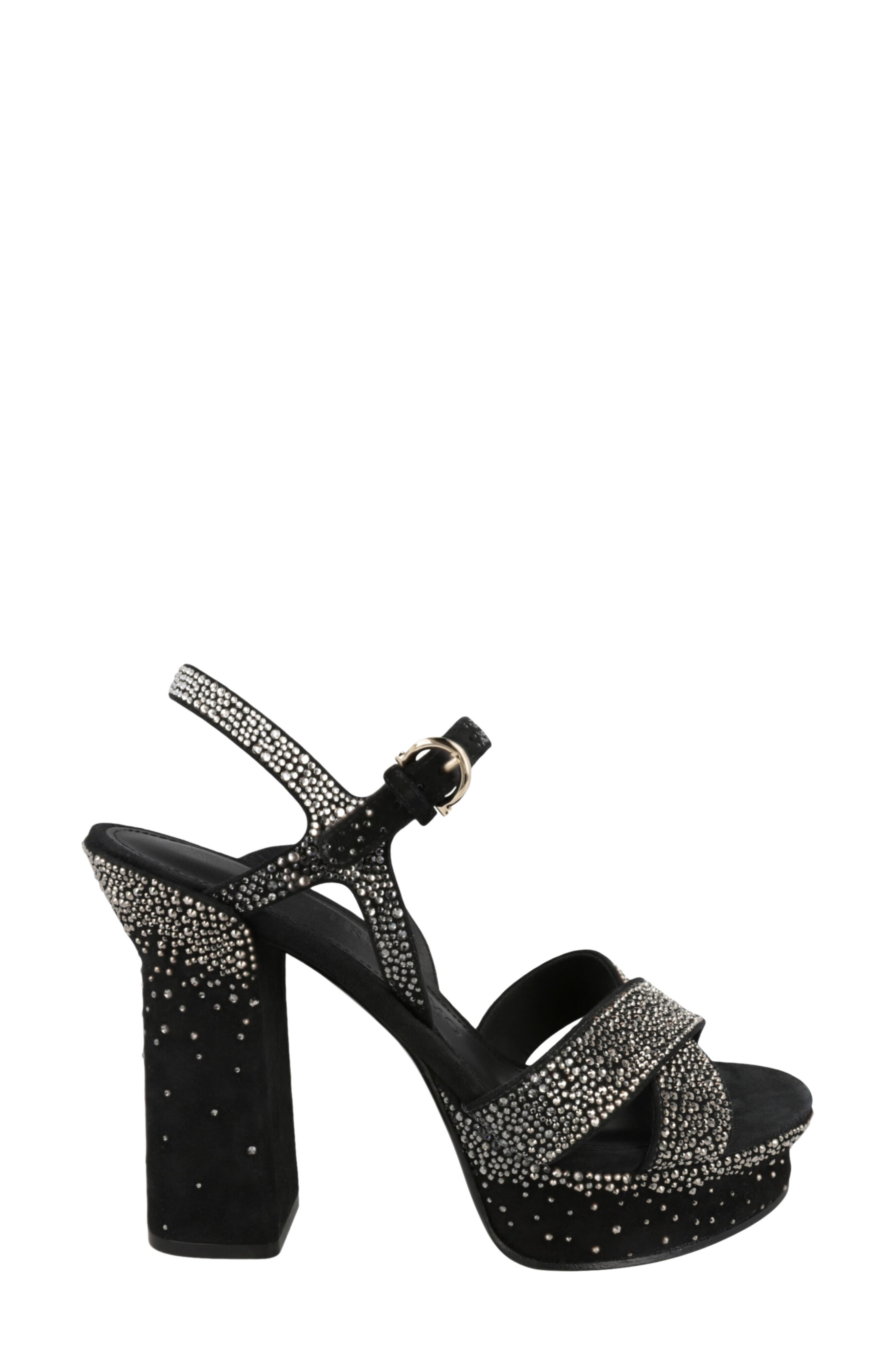 Sonya Leather Platform Sandal, Alternate, color, BLACK