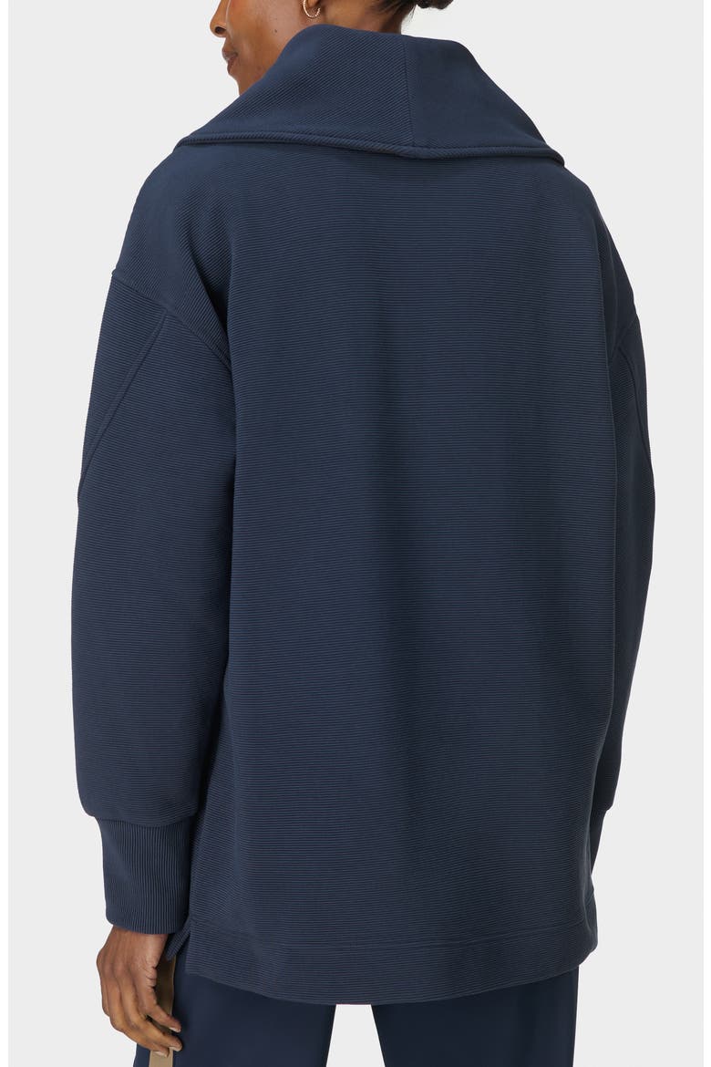 Peaceful Rib Half Zip Sweatshirt, Alternate, color, NAVY BLUE