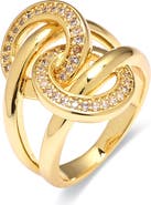 EYE CANDY LOS ANGELES Kyra Knot 18k Gold Plated Ring