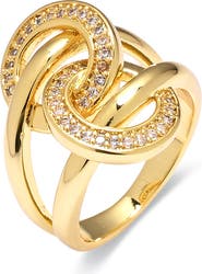 EYE CANDY LOS ANGELES Kyra Knot 18k Gold Plated Ring