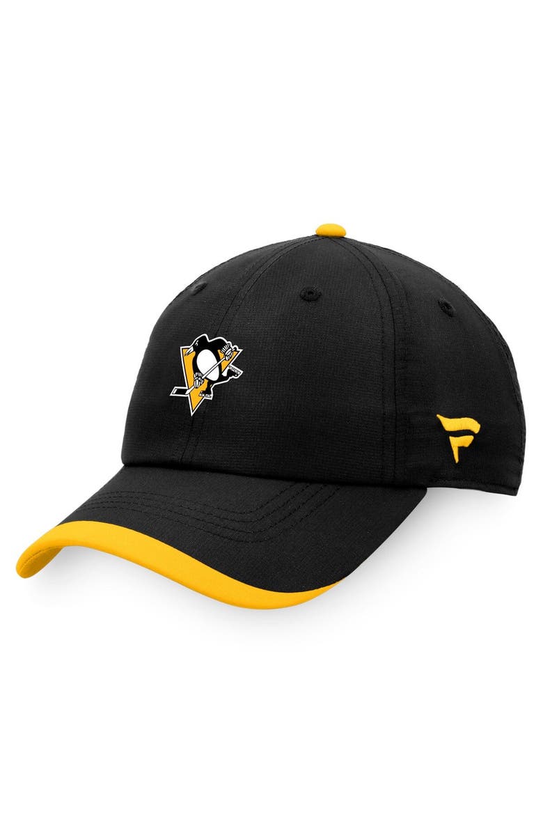 FANATICS Men's Fanatics Branded Black Pittsburgh Penguins Authentic Pro Rink Pinnacle Adjustable Hat, Main, color, 