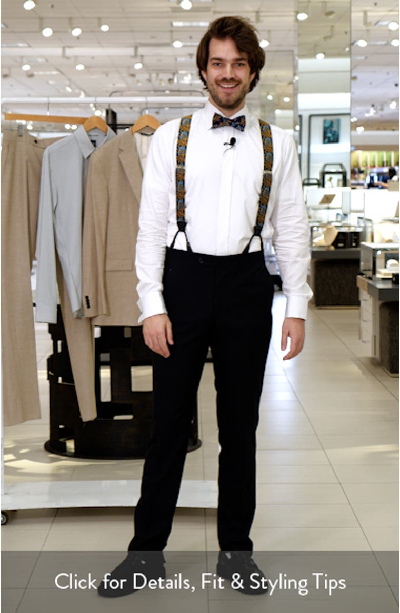 Birds of Paradise Floral Silk Suspenders, sales video thumbnail
