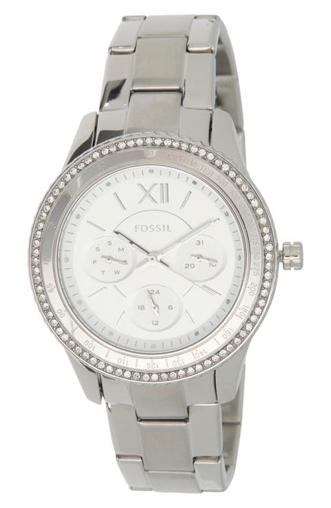 Stella Crystal Multifunction Bracelet Watch, 37mm
