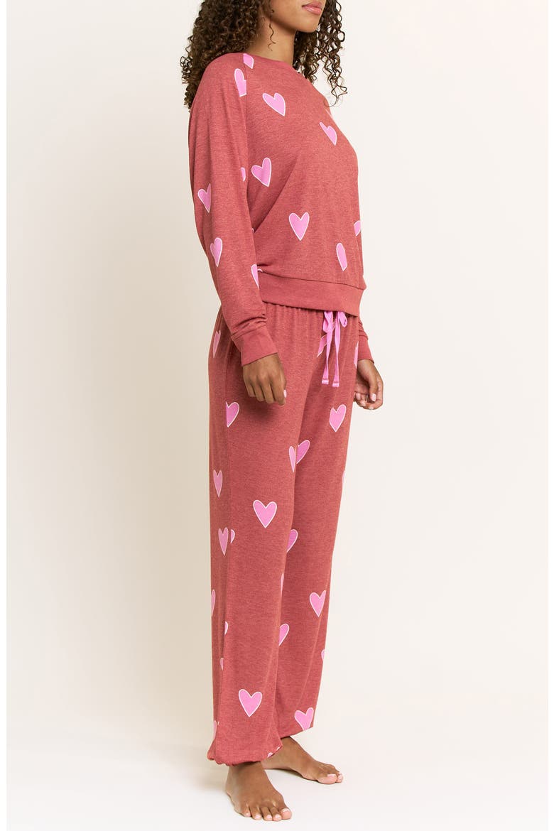 Star Seeker Brushed Jersey Pajamas, Alternate, color, CHERRY HEARTS