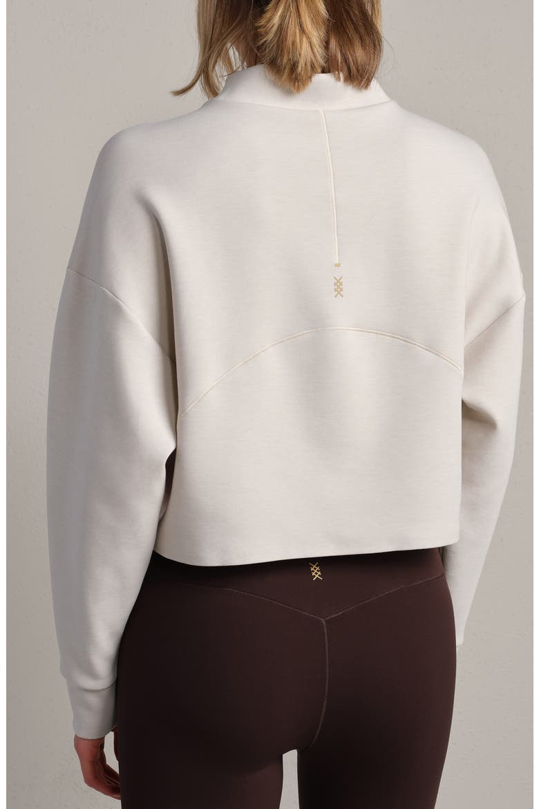 DreamGlow Mock Neck Crop Sweatshirt, Alternate, color, SAND