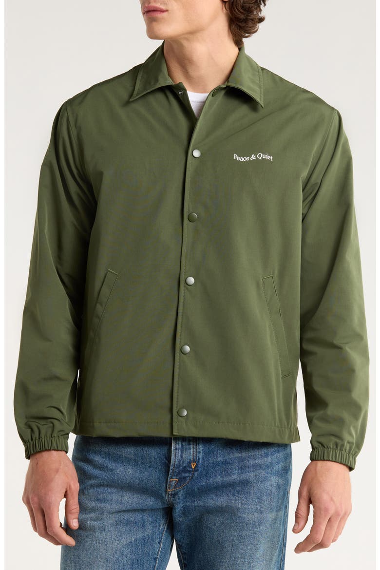 Wordmark Coach's Jacket, Alternate, color, FOREST