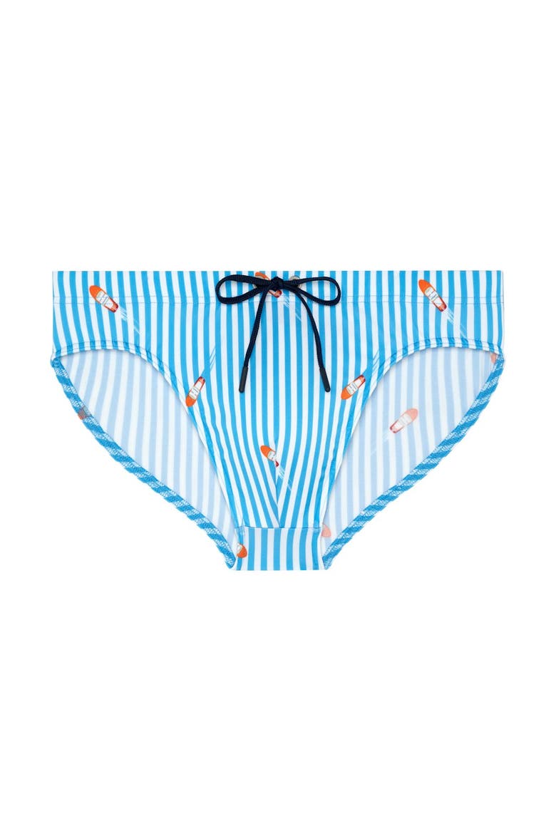 Viareggio Swim Mini Briefs, Main, color, Blue and White Stripes