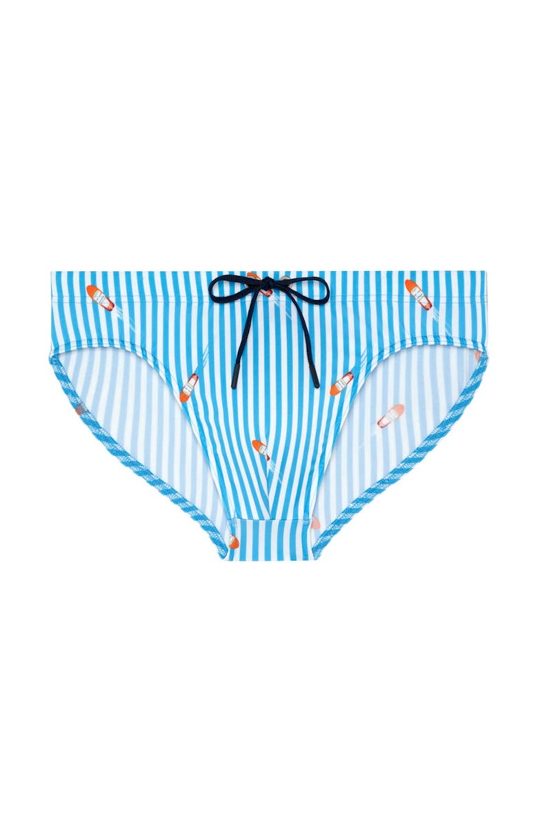 HOM Viareggio Swim Mini Briefs, Main, color, Blue And White Stripes