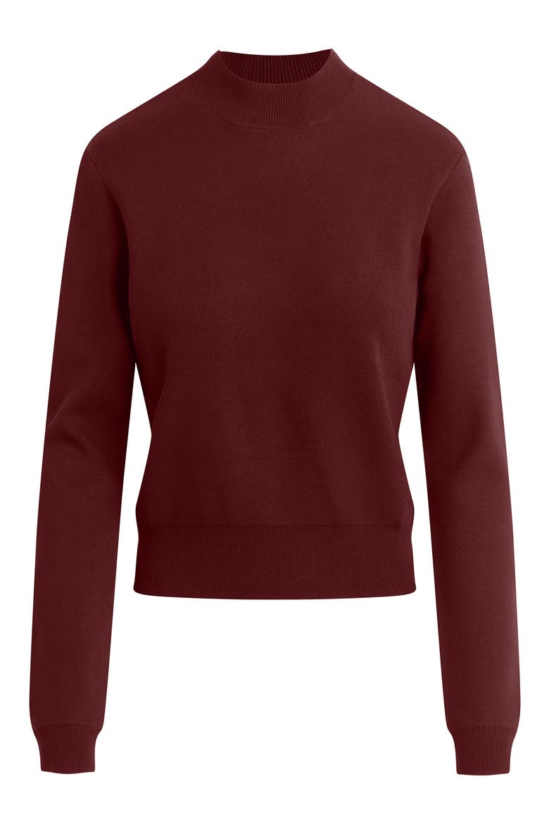 The Whitney Mock Neck Sweater, Alternate, color, VINO