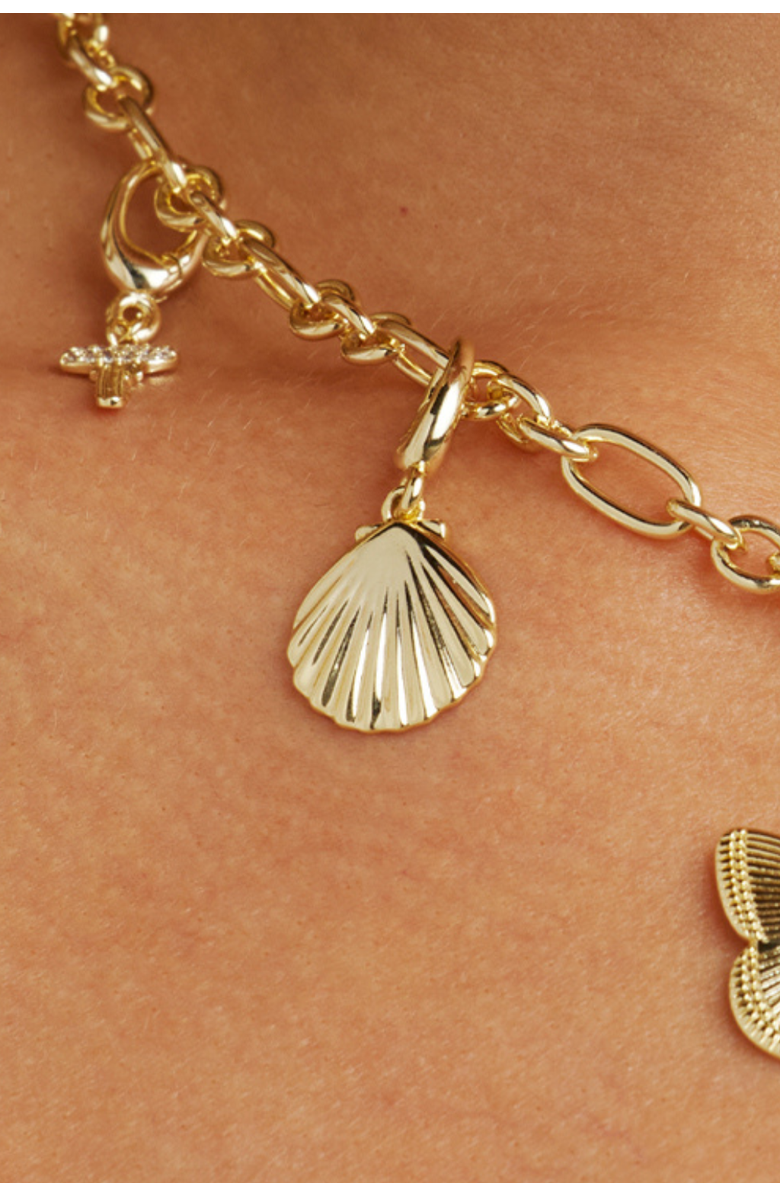 Untamed Petals Shell Charm, Alternate, color, Gold