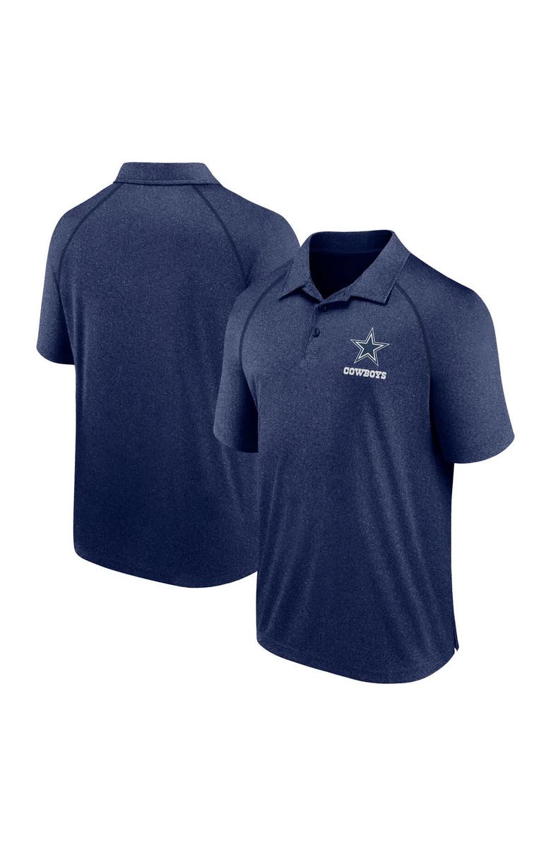 Logo Athletic Men's Heather Navy Dallas Cowboys Making Waves Raglan Polo, Main, color, Heather Navy