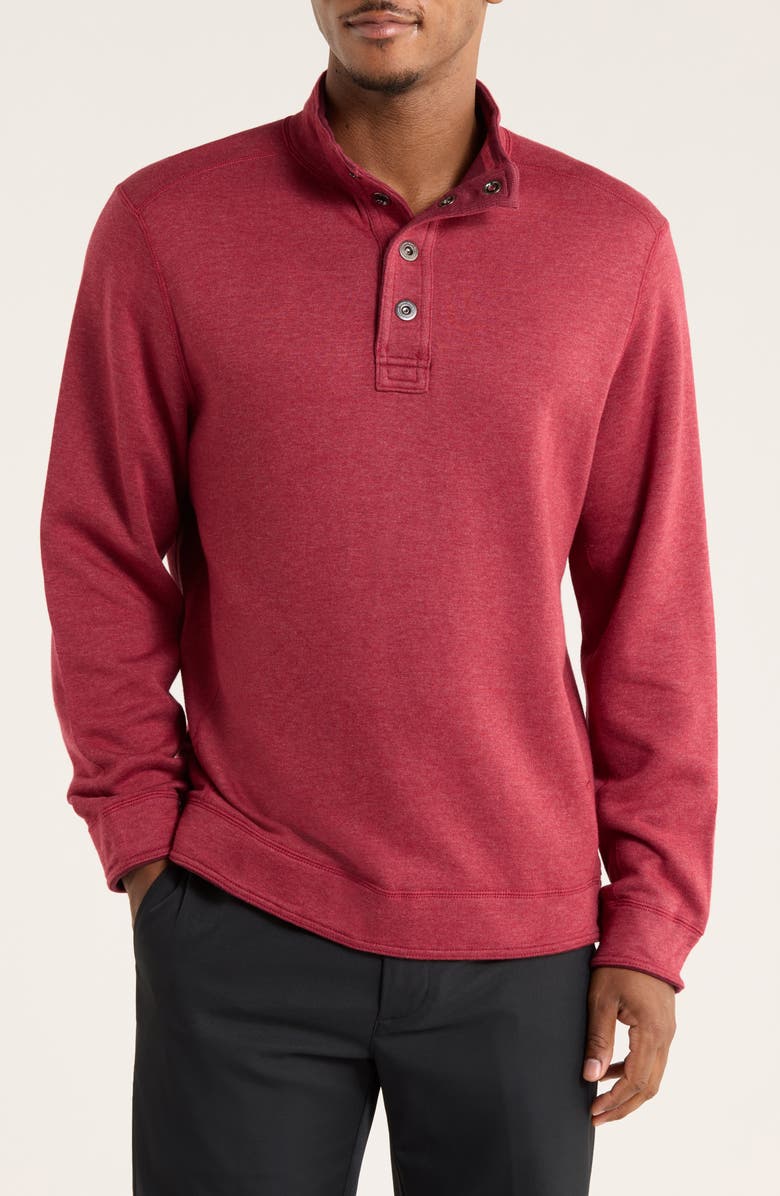 Tommy Bahama New Flip Mock Neck Pullover, Main, color, Aged Claret