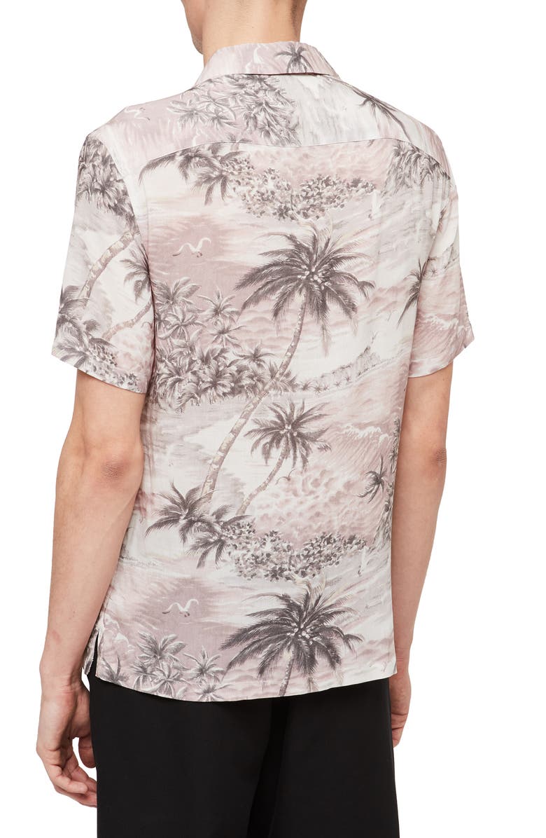 AllSaints Tiki Slim Fit Print Camp Shirt, Alternate, color,