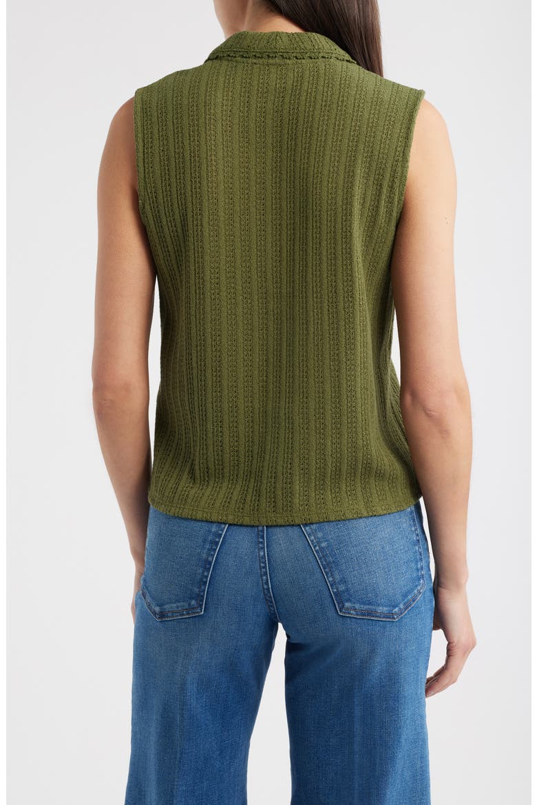 Knit V-Neck Sweater Vest, Alternate, color, LAUREL GREEN
