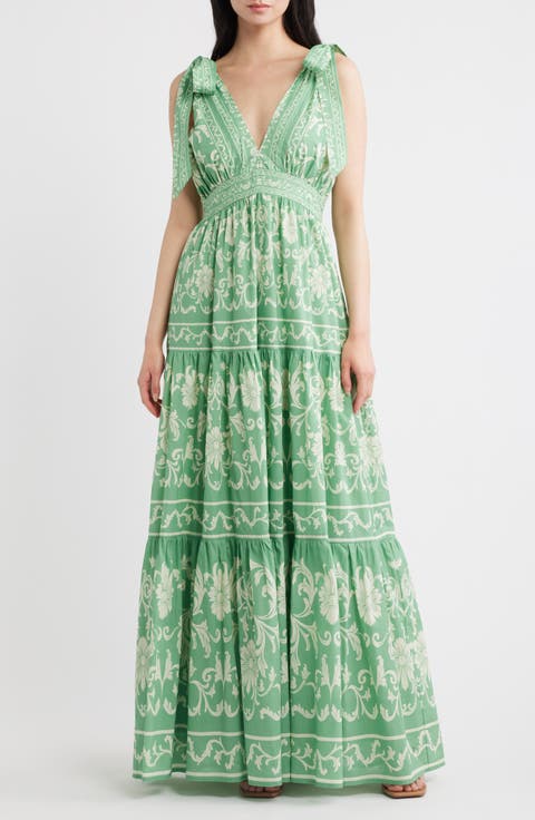 Print Cotton Maxi Dress