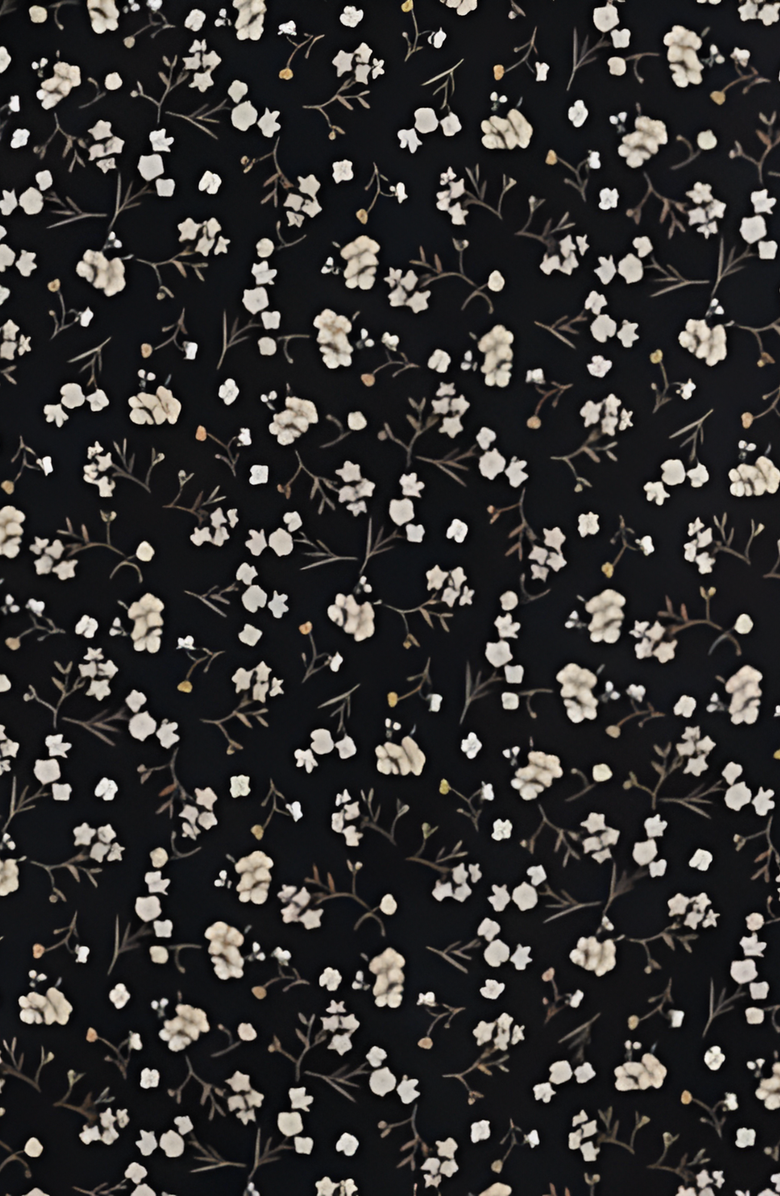 Modenaire Floral Print Maxi Dress with Puff Sleeves, Alternate, color, Black Floral