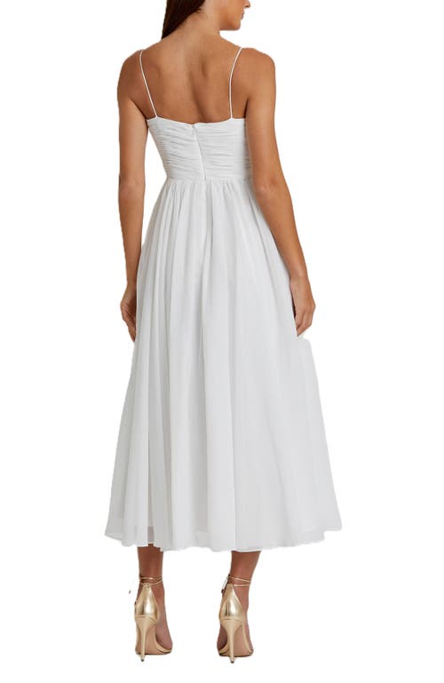 Mac Duggal Sequin Sleeveless Bodycon Midi Dress In White
