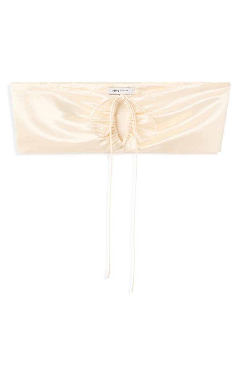 MANGO Satin Crop Bandeau Top, Main, color,