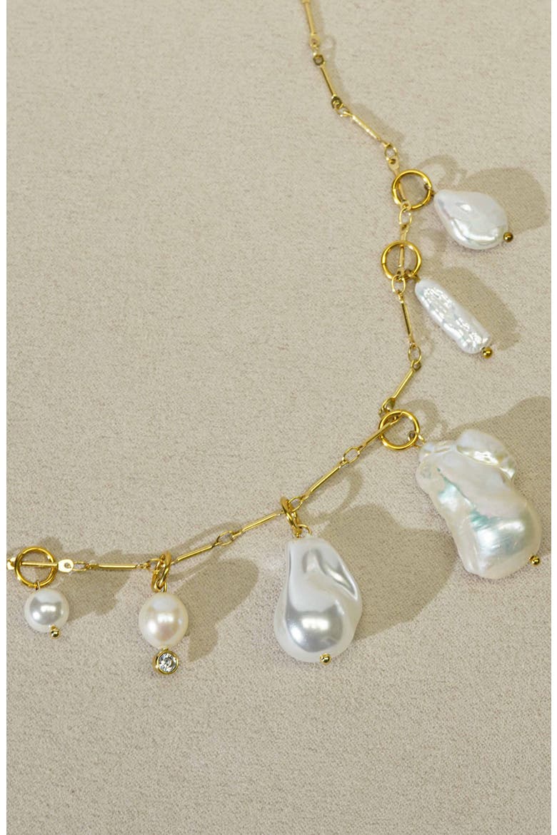 Freshwater Pearl Charm, Alternate, color, GOLD