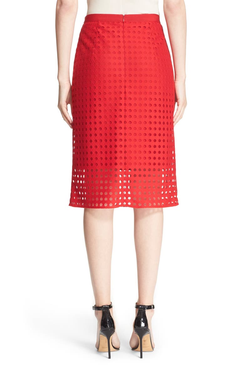 Mesh Pencil Skirt, Alternate, color, SPORT RED