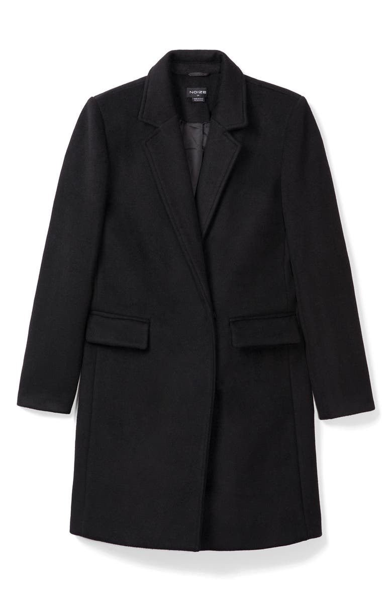 Noize Masa Notch Collar Coat, Alternate, color, Black