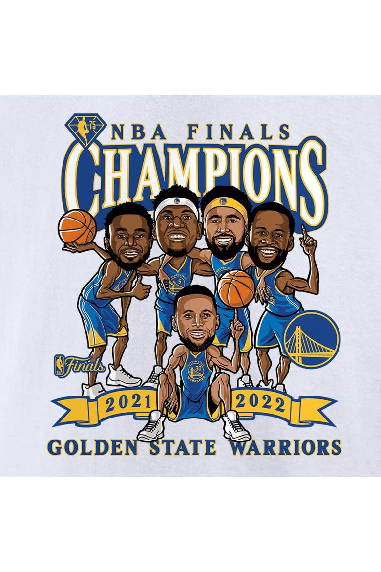 Men's Fanatics Branded White Golden State Warriors 2022 NBA Finals Champions Caricature T-Shirt, Alternate, color, White