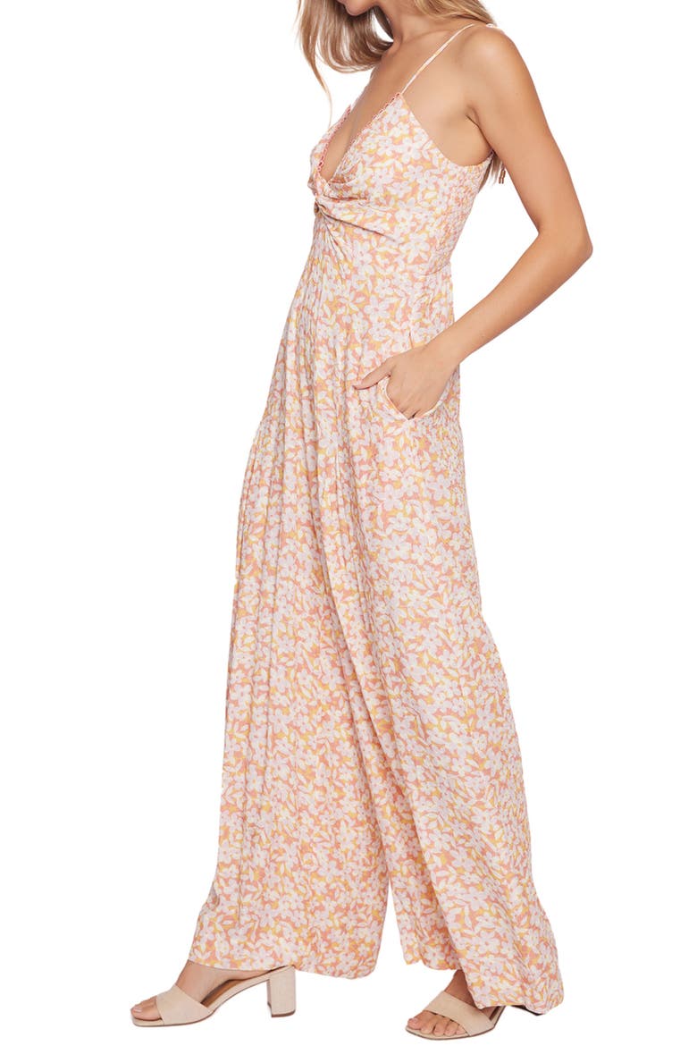 Coastal Daisies Wide Leg Jumpsuit, Alternate, color, ORANGE WHITE