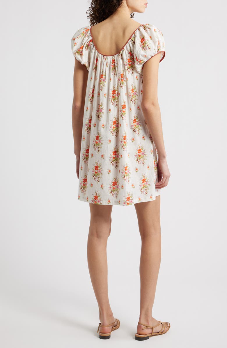 DÔEN Julia Floral Print Organic Cotton Shift Dress, Alternate, color, Rose Petit Bouquet De Chamonix
