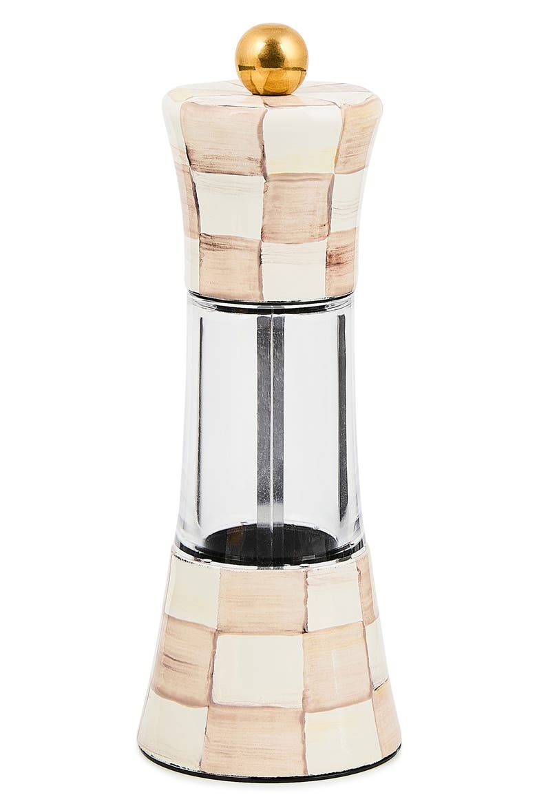 Mocha Check Enameled Steel Grinder, Main, color, BROWN/WHITE