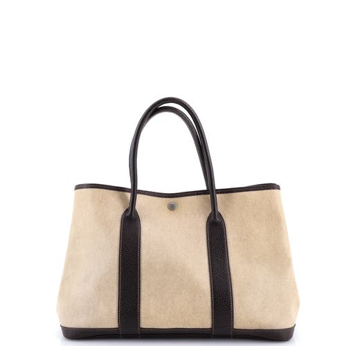 Pre-owned Hermes Hermes Garden Party Tote Toile And Leather 36 In Neutral