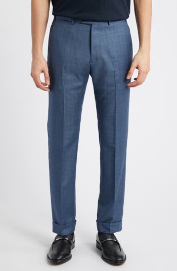 【関税&送料込】Giorgio Armani Melange Blue Wool Blend Pant Giorgio Armani Men's Blue Wool Tuxedo Suit Dress Pants Size