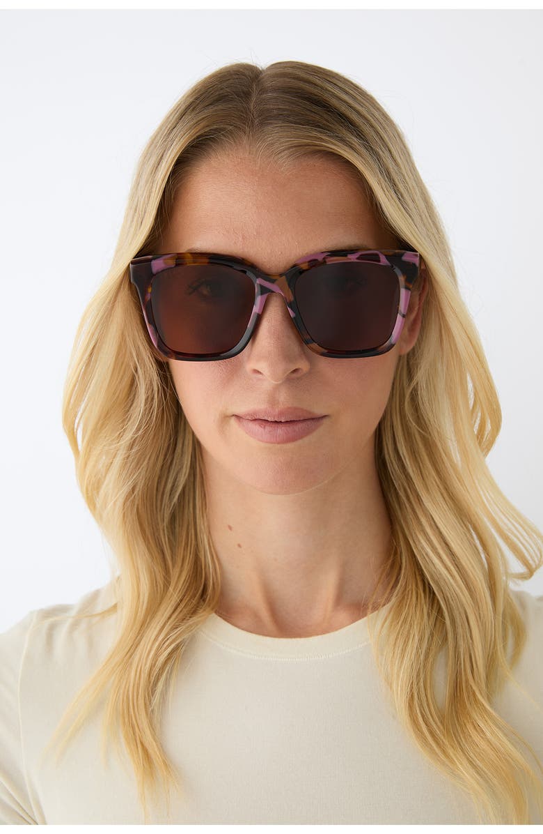 DIFF Meredith 54mm Square Sunglasses, Alternate, color, Brown