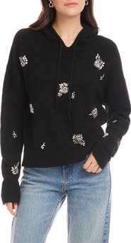 FIFTEEN TWENTY Crystal Embellished Knit Hoodie