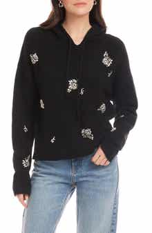 Crystal Embellished Knit Hoodie