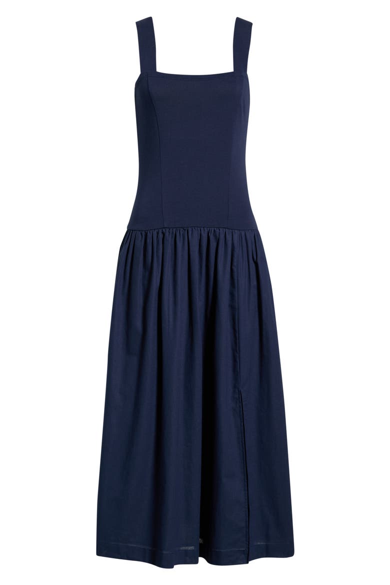 Raziela Mixed Media Midi Dress, Alternate, color, NAVY