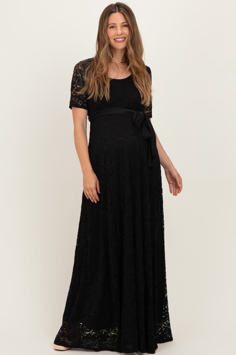 Lace Sash Tie Gown