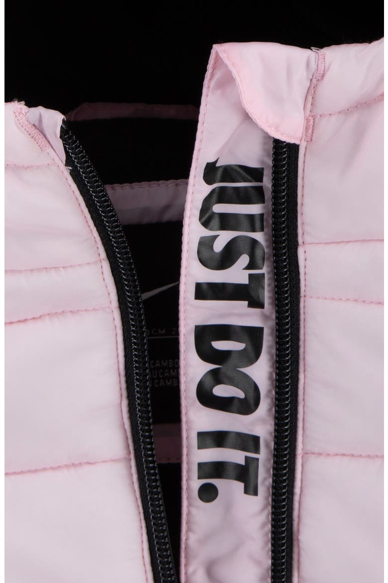 Kids' Essential Padded Hooded Jacket, Alternate, color, PINK FOAM