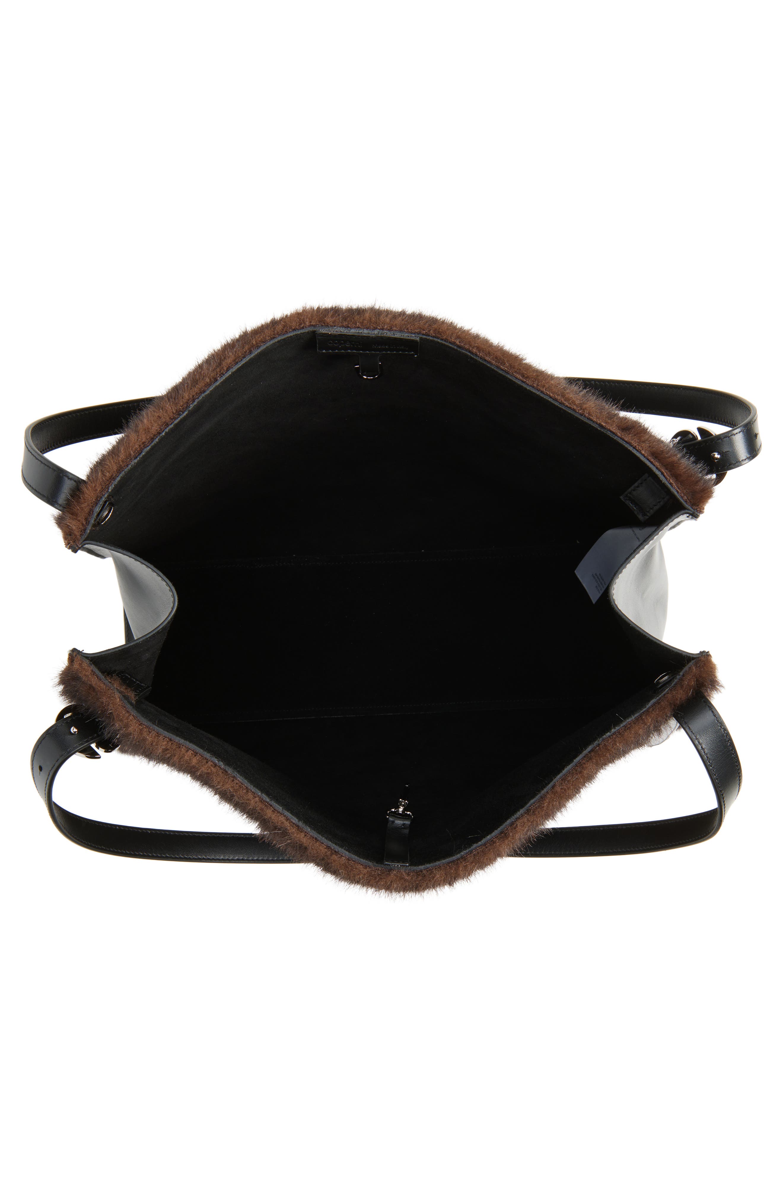 Coperni Belt Faux Fur Tote, Alternate, color, Brown Brown